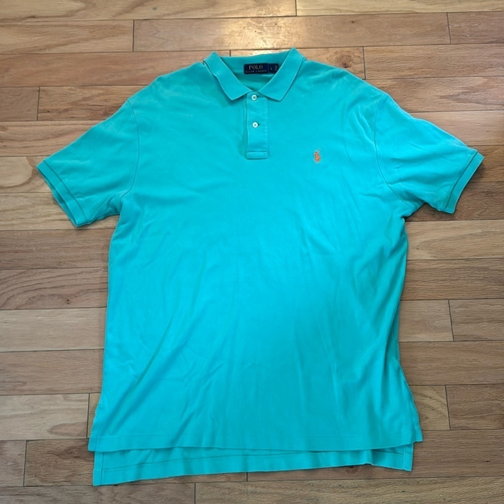 Polo Ralph Lauren | Turquoise/Orange Polo Shirt | 💯 Cotton | size L